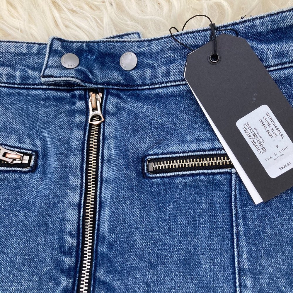rag & bone Isabel Zip-Front Denim Mini Skirt - Picture 9 of 15